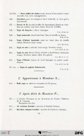 3. Après décès de Monsieur P... (Nr. 165-167)