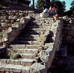 Agia Triada. Minoischer Palast : Kreta, Agia Triada. Minoischer Palast. Treppenzugang von der spätminoischen Wohnsiedlung