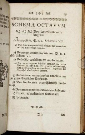 Schema Octavum. II.) A. II.) Von der restitutione in integrum.