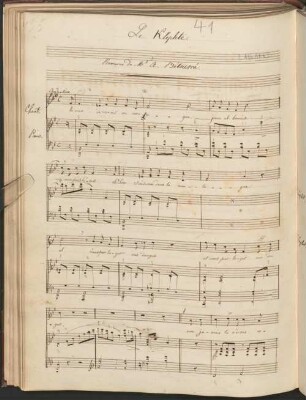 Le Klephte, V, pf, B-Dur - BSB Mus.ms. 14152 : [caption title:] 41 // Le Klephte. // Romance de M r A. Bétourné. // [added with pencil by other hand:] LABARRE