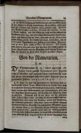 Von der Numeration.