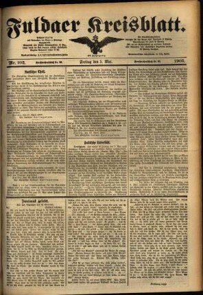 Ausgabe vom Freitag, den 05. Mai 1905.
