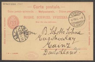 Brief an B. Schott's Söhne : 08.08.1896