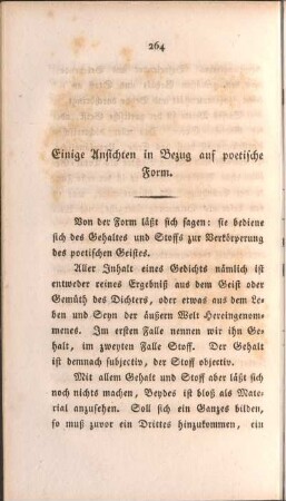 Einige Ansichten in Bezug auf poetische Form.