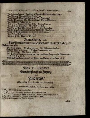 Das VII. Capittel. Von der kunstmessiger Fügung des Zuwortes ...