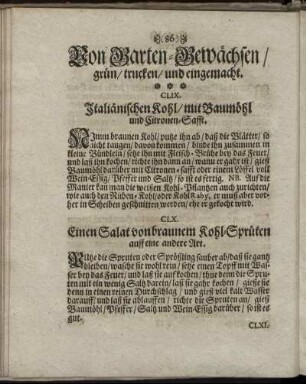 Von Garten-Gewächsen/ grün/ trucken/ und eingemacht.