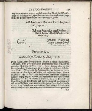 Probatio XV.