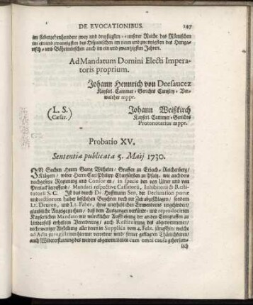 Probatio XV.