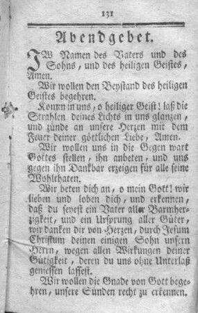 Abendgebet.