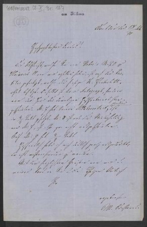 Brief an Friedrich Wilhelm Jähns : 18.10.1866