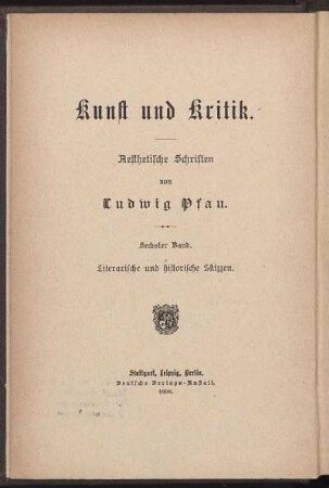 Bd. 6: Literarische und historische Skizzen : ästhetische Schriften