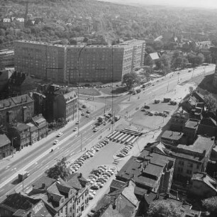 Straßenkreuzung Juri-Gagarin-Ring und Löberstraße in Erfurt : Blickrichtung Südwesten