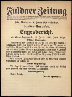 Ausgabe vom Montag, den 10. Januar 1916.