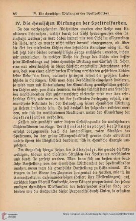 IV. Die chemischen Wirkungen der Spektralfarben