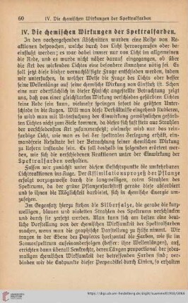 IV. Die chemischen Wirkungen der Spektralfarben