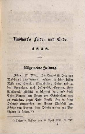 Dr. Ignaz Ritters v. Rudhart, Königlich Bayerischen Staatsraths und Minsters ... Lebens-Abriß : letzterer von ihm selbst verf.