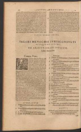 Iacobi Menochii Iurisconsulti Eloquentissimi, De Arbitrariis Iudicum, Liber Secundus.