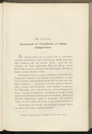 VII. Capitel. Rembrandt im Verhältniss zu seinen Zeitgenossen.