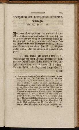 Evangelium am siebenzehnten Trinitatissonntage. Luk. 14, V. 1-11