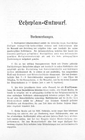 Lehrplan-Entwurf.