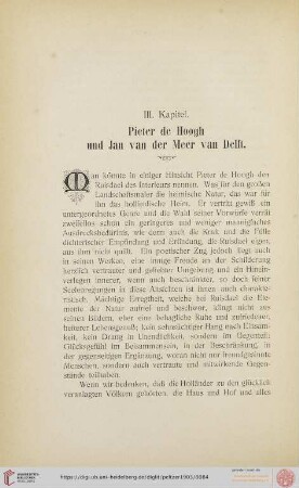 III. Kapitel: Pieter de Hoogh und Jan van der Meer van Delft
