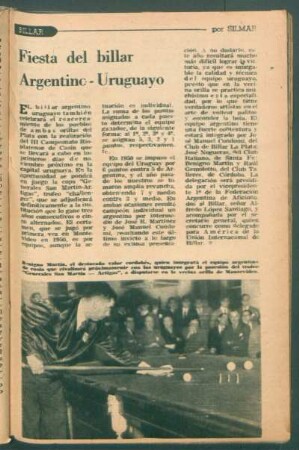 Fiesta del billar argentino- uruguayo : Billar