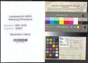 Entnazifizierung Heinz Kaufmann , geb. 17.07.1911 (Arzt)