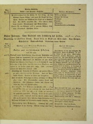 Achter Zeitraum. Von Rudolph von Habsburg bis Luther. 1273 - 1517