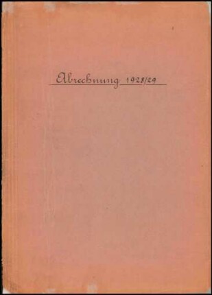 Mappe "Abrechnung 1928/1929"
