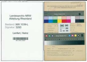 Entnazifizierung Heinz Lenfert , geb. 18.01.1898 (Rektor)