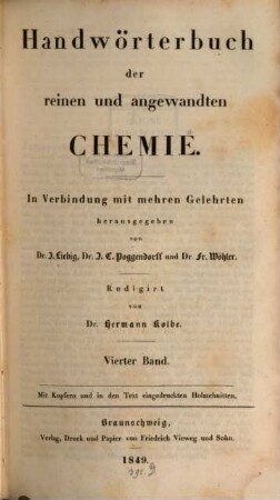 Handwörterbuch der reinen und angewandten Chemie, 4