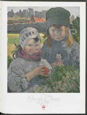 "Deux enfants de Ploumanach", óleo