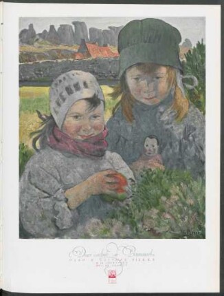 "Deux enfants de Ploumanach", óleo