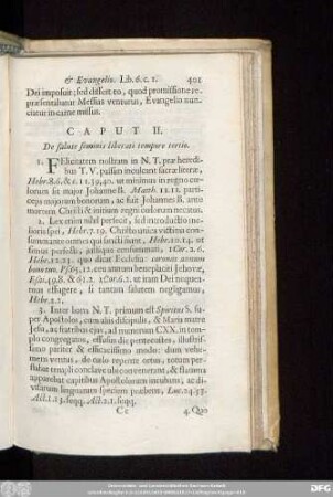 Caput II. De salute seminis liberati tempore tertio.