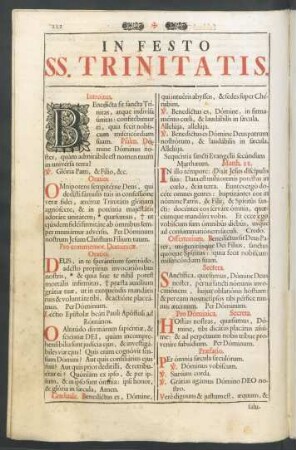 In Festo SS. Trinitatis