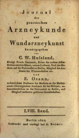 Journal der practischen Heilkunde. 58 = Bd. 51. 1824
