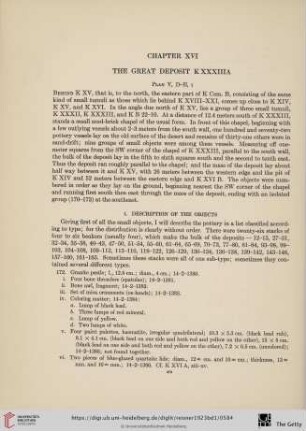 Chapter XVI: The Great Deposit K XXXIIIA