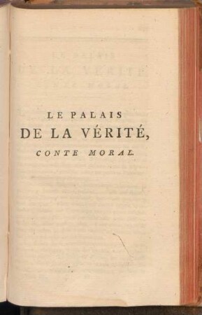 Le palais de la vérité, conte moral