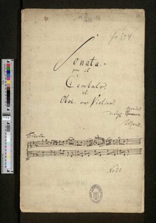 Sonata per il Cembalo. et: Oboi on Violino