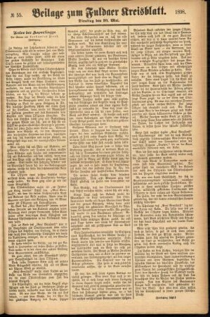 Zweite Ausgabe vom Dienstag, den 10. Mai 1898.