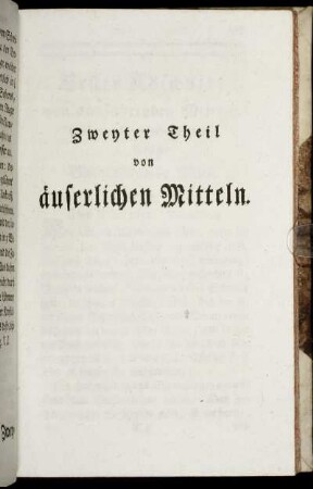 Zweyter Theil von äuserlichen Mitteln.