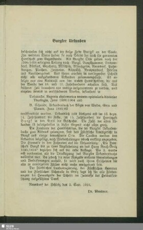 Burgker Urkunden