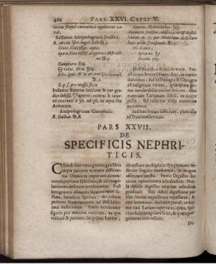 Pars XXVII. De Specificis Nephricticis.