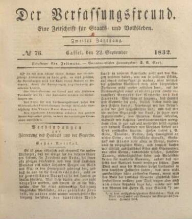 № 76. Cassel, den 22. September 1832.