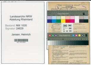 Entnazifizierung Heinrich Jansen , geb. 22.09.1905 (Angestellter)