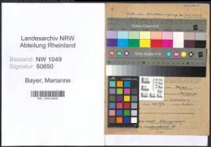 Entnazifizierung Marianne Bayer , geb. 10.05.1913 ()