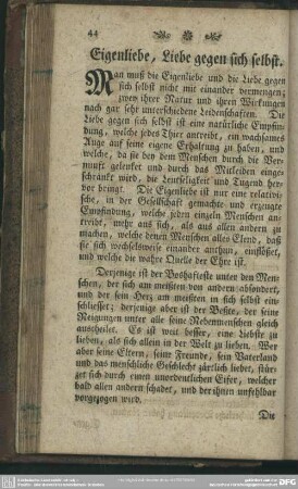 Eigenliebe, Liebe gegen sich selbst
