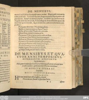 De Mensibus Et Quatuor Anni Temporibus, Diversorum Auctorum Epigrammata.