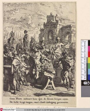 [Aeneas und seine Männer werden belauscht; The Listened Plot of Aeneas and His Mates; Beraadslaging tussen Aeneas en zijn volgelingen onderbroken]