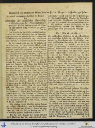 Sämmtlich hier angezeigten Bücher sind bei Fried. Wagner in Freiburg zu haben.